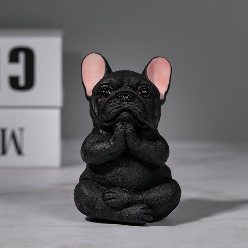 klarako 2 Pack Yoga Bulldog Figurines Meditation Bulldog Figurine Garden Statue Decor Meditating Bulldog Sculptures for Collection Zen Yoga Bulldog Crafts Home Office Desktop Ornaments Decoration Gift - Image 4