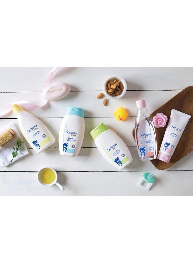 Softsens Daily Baby Skincare Essentials Kit ; Moisturizing Cream Massage Oil Tear Free Baby Wash + Shampoo Lotion ; Safe Naturally Enriched & Paraben Free - Image 3