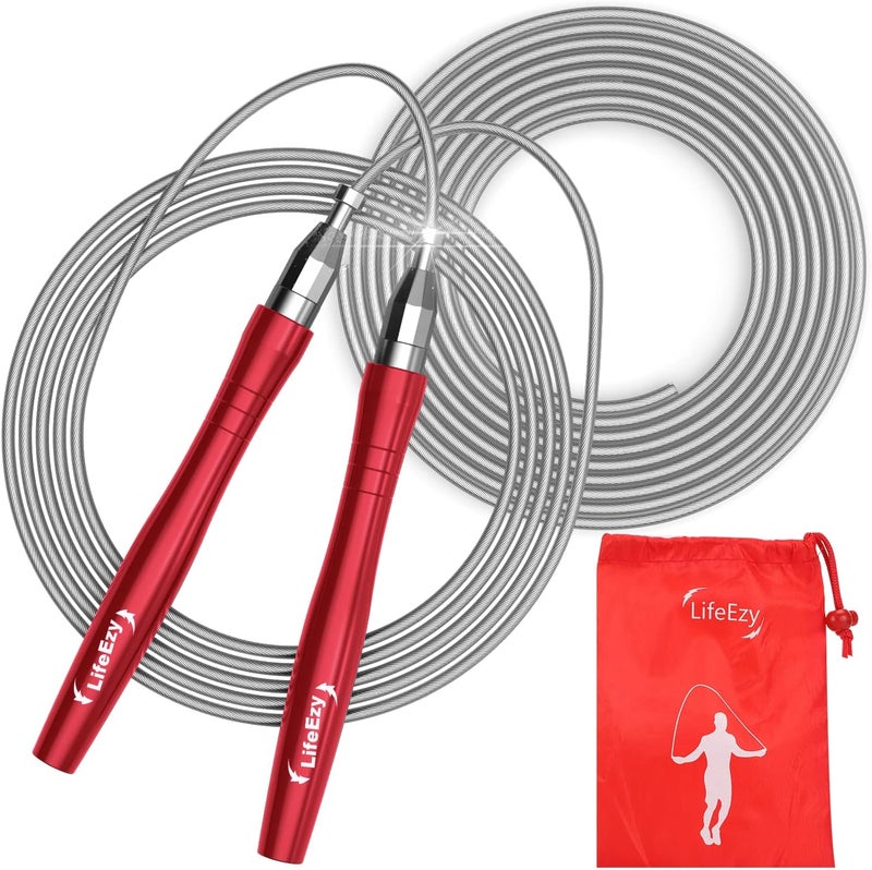 LIFEEZY Jump Rope, High Speed Weighted Jump Rope - Premium Quality Tangle-Free - Self-Locking Screw-Free Design - Jump Ropes for Fitness - Skipping Rope for Workout Fitness, Crossfit & Home Exercises - Image 1