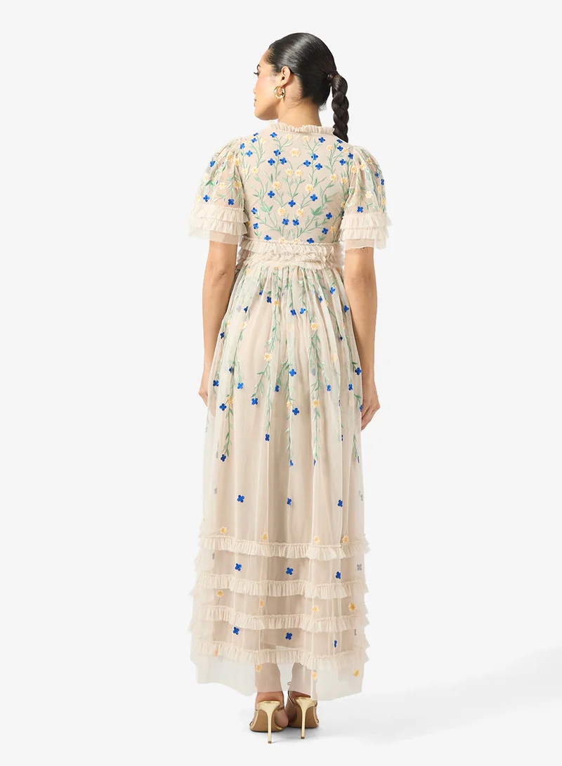فروك اند فرل Mesh Detailed Embellished Maxi Dress