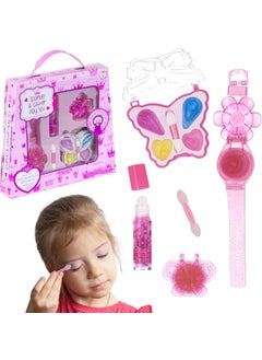 Expressions Expressions  4pc Cosmetic Kit w Lip Gloss Watch Butterfly Lip Gloss  Eyeshadow Palette Collection Kids Makeup Kit for Girls Washable  Non Toxic 