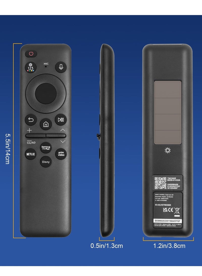 BN59-01432A Solar Voice Replacement Remote Control for 8K HDR Smart TVs – Compatible with Multiple Models – Features 4 Hot Shortcut ons, Voice Control, Long Battery Life, and Sleek Black Design for - Image 5