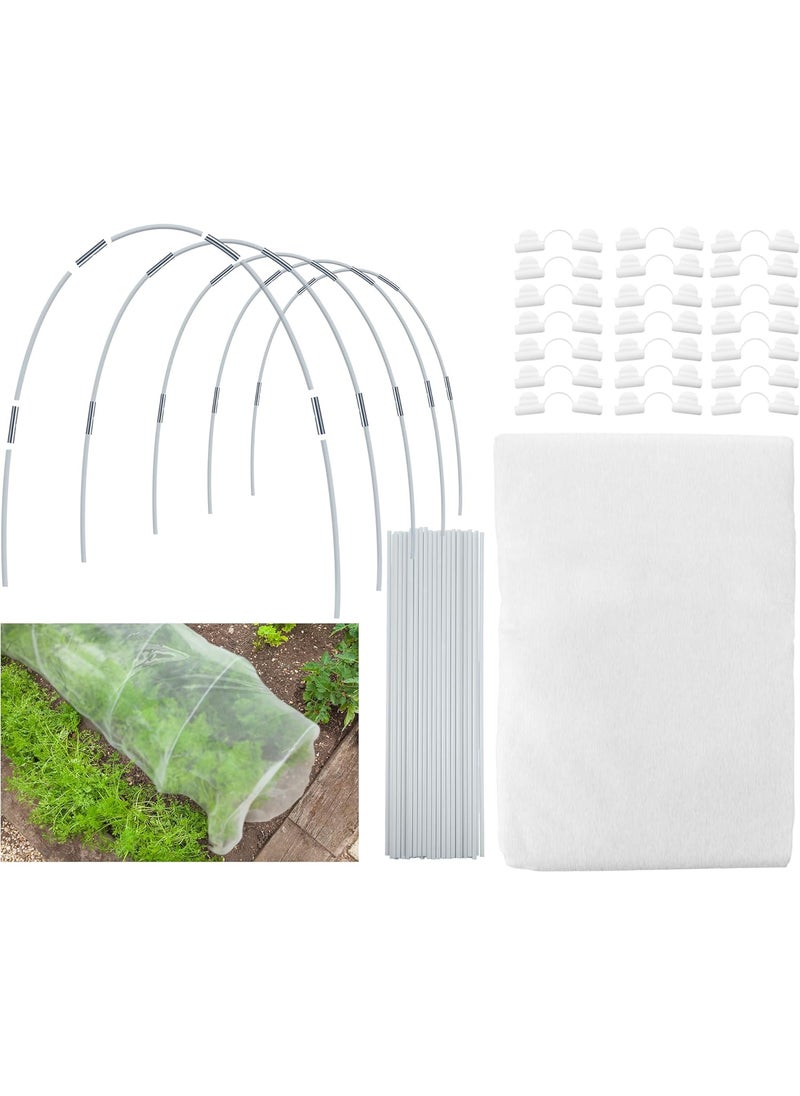 Sratte Sratte 111 Pcs Greenhouse Hoops for Raised Beds DIY Grow Tunnel Fiberglass Garden Hoops Kit 49 x 8 ft Large Plastic Sheeting Film Clips Frame Set for DIY Plant Support Garden Stakes  - Image 1