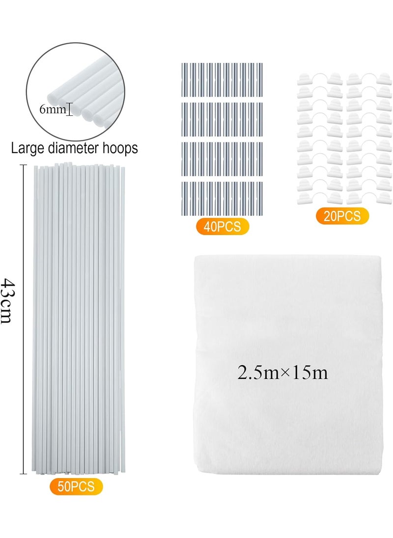 Sratte Sratte 111 Pcs Greenhouse Hoops for Raised Beds DIY Grow Tunnel Fiberglass Garden Hoops Kit 49 x 8 ft Large Plastic Sheeting Film Clips Frame Set for DIY Plant Support Garden Stakes  - Image 2