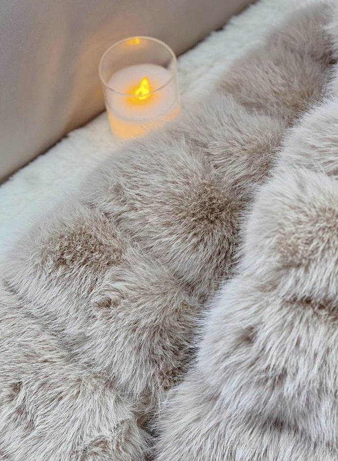 loveimgs Women Fluffy Faux Fur Coat Cropped Jacket Puffer Jacket Zip Up Winter Warm Fuzzy Teddy Jacket (Medium,Beige camel) - Image 2