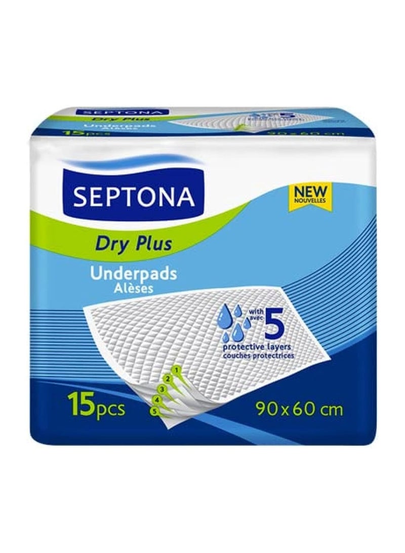 Disposable Underpads 60x90cm 15pcs  provide top absorption- for incontinence and post-surgery