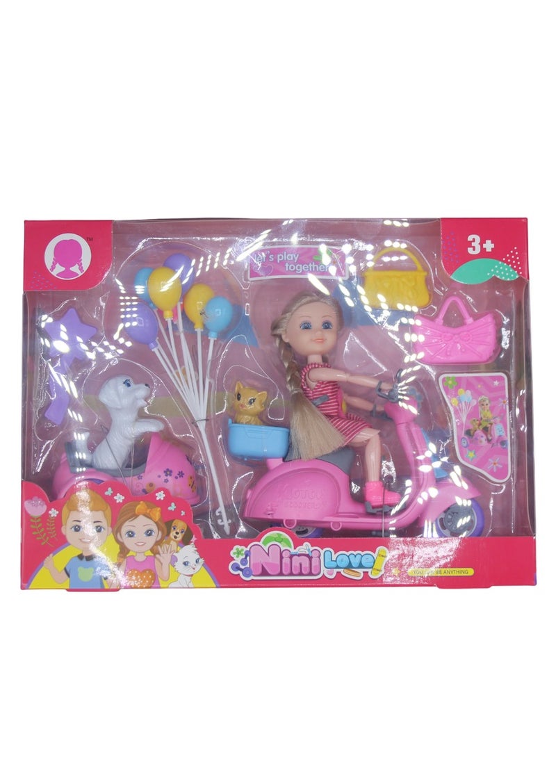 Nini Love Doll Motorcycle with Pets and Accessories 31-2389949P - Image 3