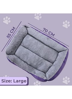 Dog & Cat Bed|Super Soft Plush Top Pet Bed|Oxford Cloth Polyester Filling|Machine Washable Dog Bed|Rectangular Cat Bed With Rise-Edge Pillow|Qy036P-L|Purple - pzsku/Z5CE6E1B9EB4F4B569BA6Z/45/_/1728312088/3d7eca4a-5925-442f-9113-ebdb842b4ec7