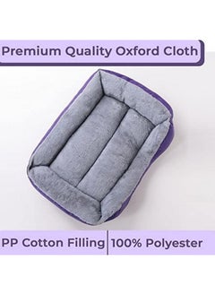 Dog & Cat Bed|Super Soft Plush Top Pet Bed|Oxford Cloth Polyester Filling|Machine Washable Dog Bed|Rectangular Cat Bed With Rise-Edge Pillow|Qy036P-L|Purple - pzsku/Z5CE6E1B9EB4F4B569BA6Z/45/_/1728312160/f92ae468-8964-433e-a689-f205ee8d60f8