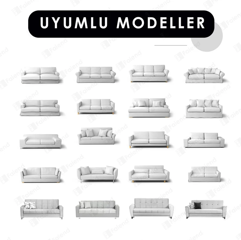 فايند Jacquard 3-seater Elastic Sofa Cover Sofa Bed Sofa Cover Stretch Flexible sofa cover Plain pattern Anthracite