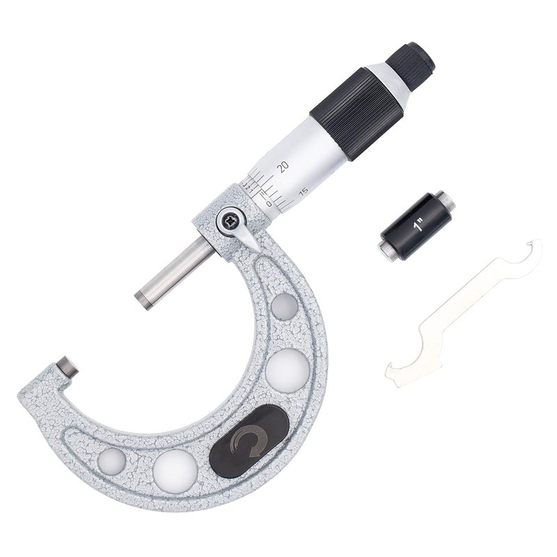 Clockwise Tools MMTR-02 Premium Outside Micrometer with Carbide Tip 1-2" Measuring Range 0.0001" Graduation Precision Machinist Tool - Image 1