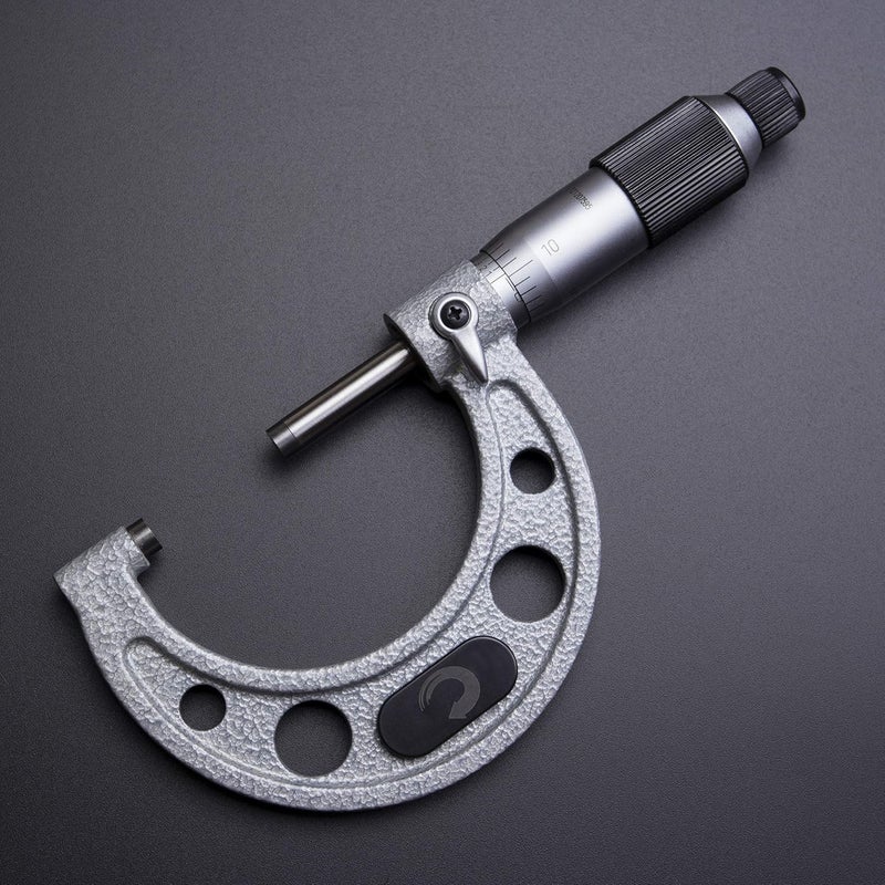 Clockwise Tools MMTR-02 Premium Outside Micrometer with Carbide Tip 1-2" Measuring Range 0.0001" Graduation Precision Machinist Tool - Image 2