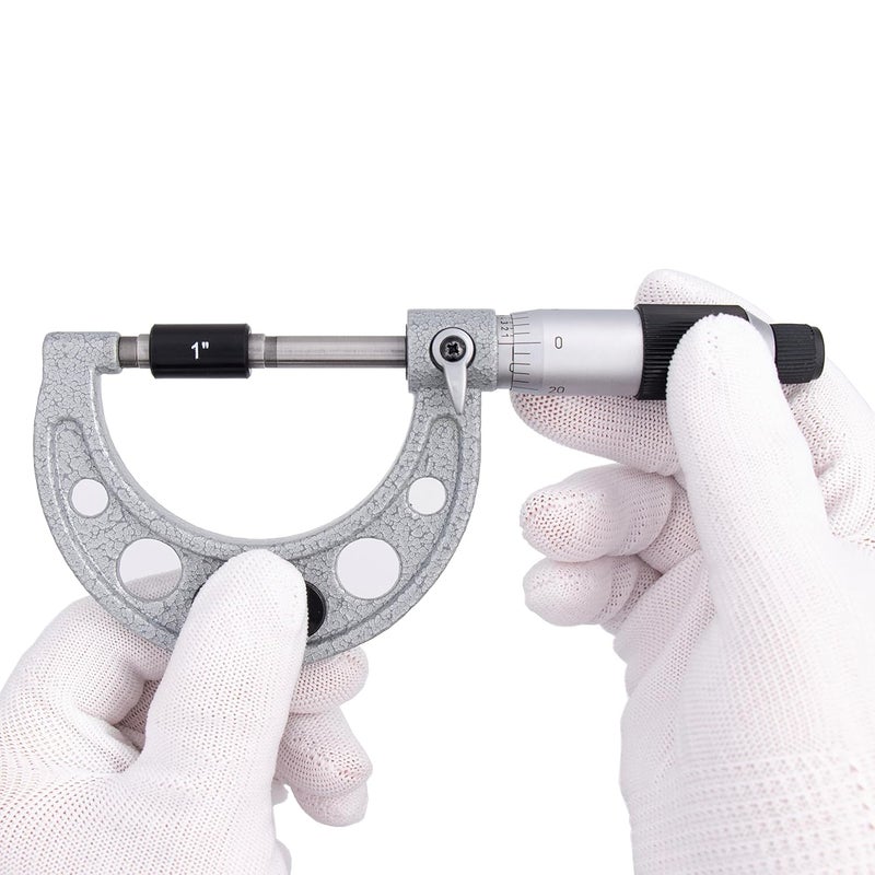 Clockwise Tools MMTR-02 Premium Outside Micrometer with Carbide Tip 1-2" Measuring Range 0.0001" Graduation Precision Machinist Tool - Image 4