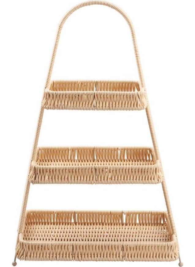 PEROTTI Synthetic Wicker Beige 3-Layer Rectangular Presentation 50CM  - Image 1