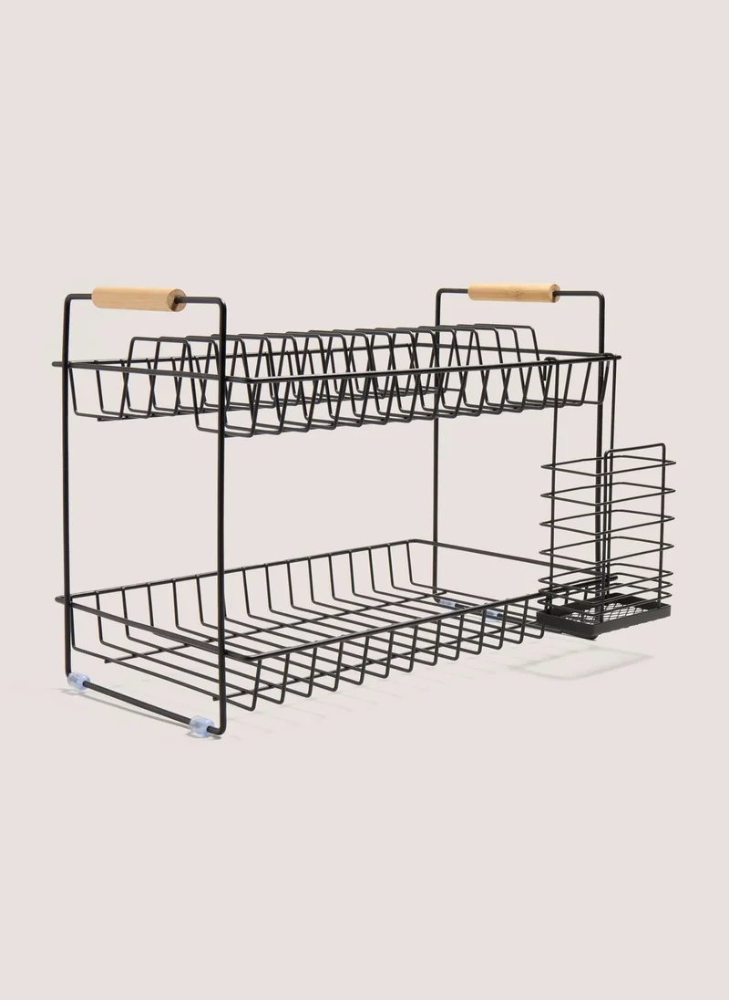 Matalan Black Two Tier Drainer (45cm x 26cm x 31cm)