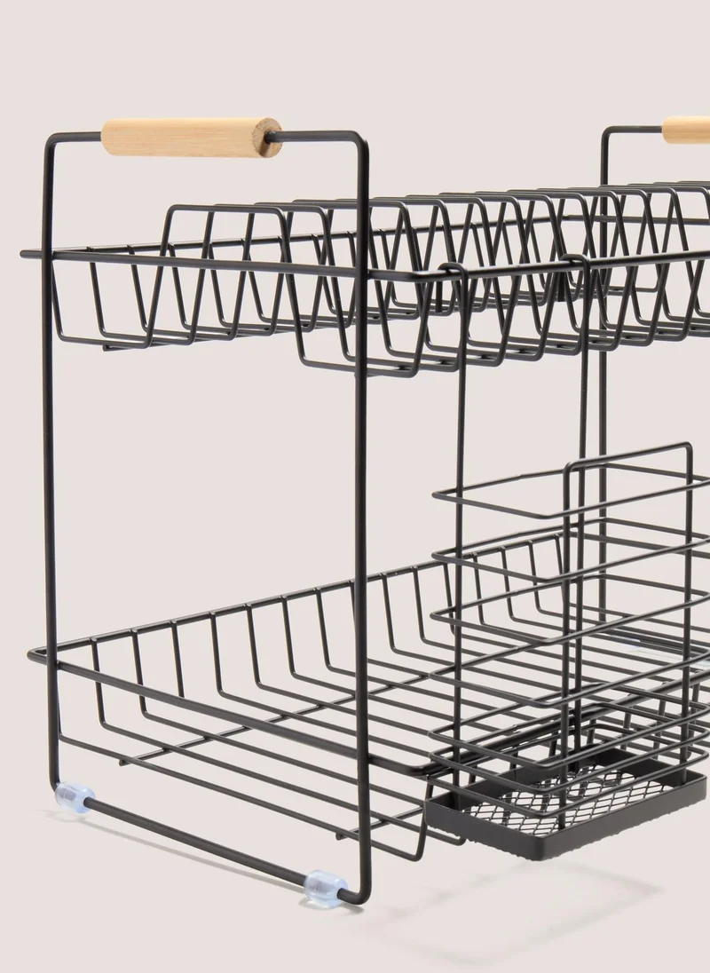 Matalan Black Two Tier Drainer (45cm x 26cm x 31cm)