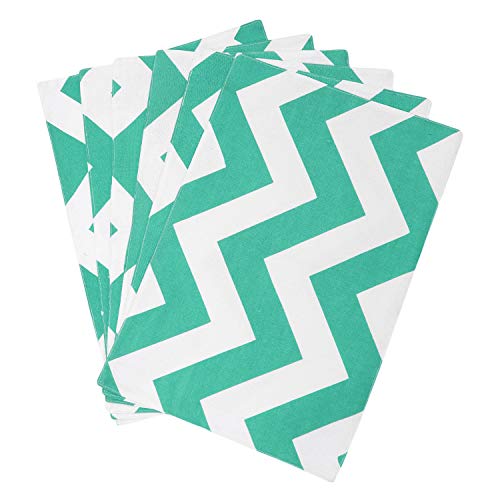 Dekor World Chevron Printed Aqua Table Runner with 6 Pcs Place Mat and Napkin (33x180cm/33x47cm/45x45cm) (Pack of 19 Pcs)-6 Seater Dining & Center Table - Image 3