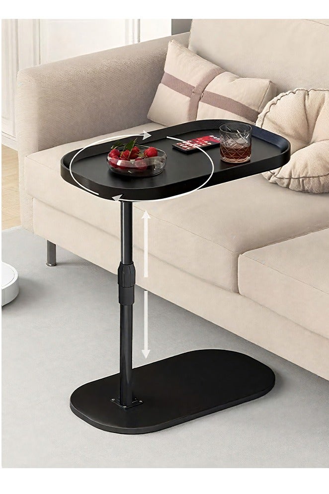 يوڠام طاولة جانبية على شكل C قابلة لتعديل الارتفاع دوران 360° طاولة نهاية على شكل C طاولات جانبية للكنبة طاولة خدمة تنزلق تحت طاولة قهوة صغيرة على شكل C طاولة نهاية للأريكة السرير حوض الاستحمام سطح دوار مرتفع - Image 1