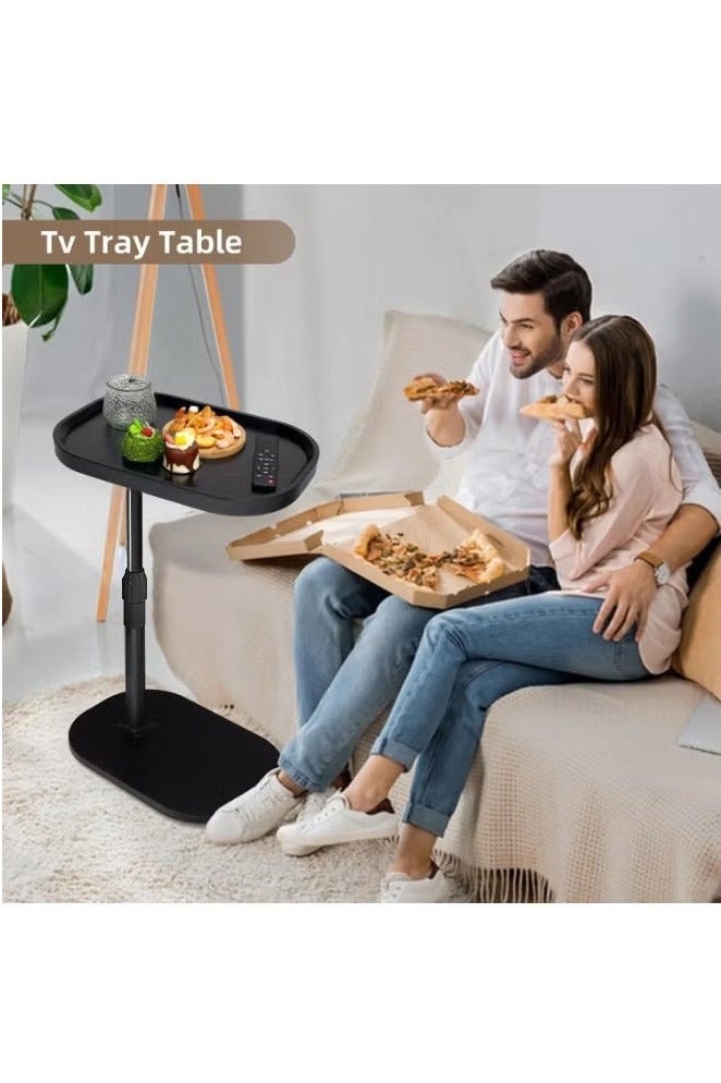 يوڠام طاولة جانبية على شكل C قابلة لتعديل الارتفاع دوران 360° طاولة نهاية على شكل C طاولات جانبية للكنبة طاولة خدمة تنزلق تحت طاولة قهوة صغيرة على شكل C طاولة نهاية للأريكة السرير حوض الاستحمام سطح دوار مرتفع - Image 5