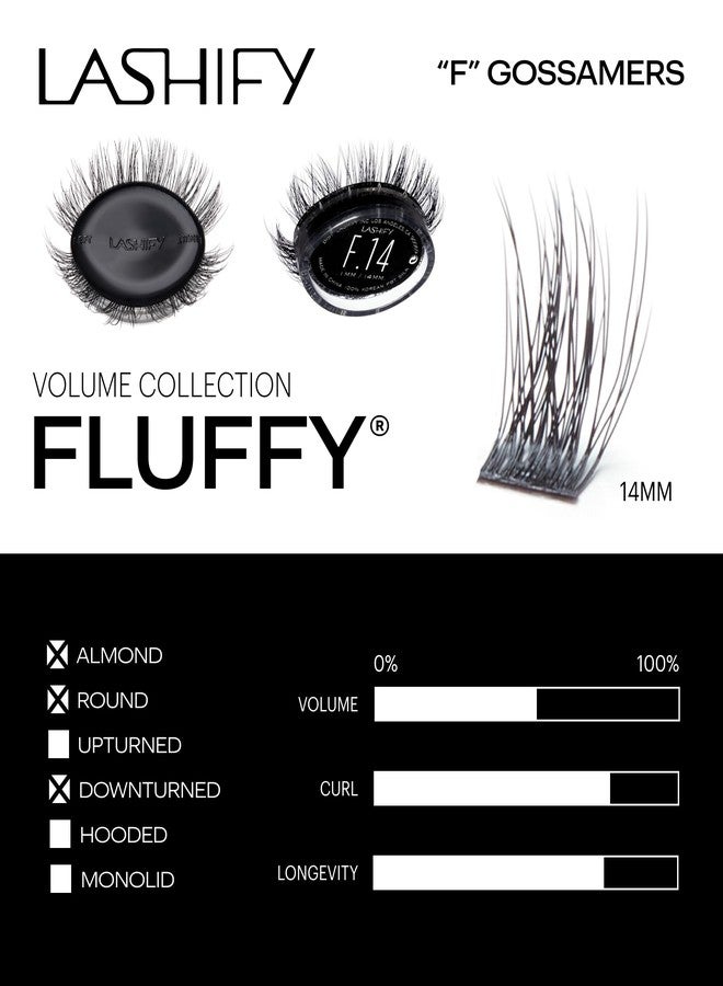 Lashify Fluffy 14mm Gossamer Eyelash Extensions Refill, Black, Easy DIY False Lashes To Add Fullness and Dimension - Image 3
