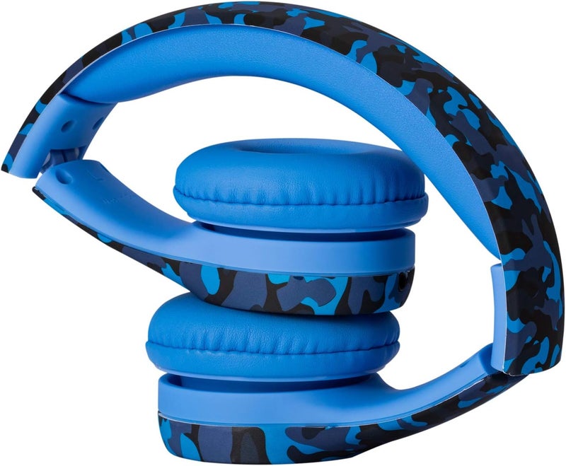 Snug Play+ Kids Headphones – Volume Limited 93dB for Safe Listening – Foldable, Durable Headphones for Toddlers, Boys & Girls – Tangle-Free Cord – Ideal for Travel, School, Tablets - Blue Camo - Image 4