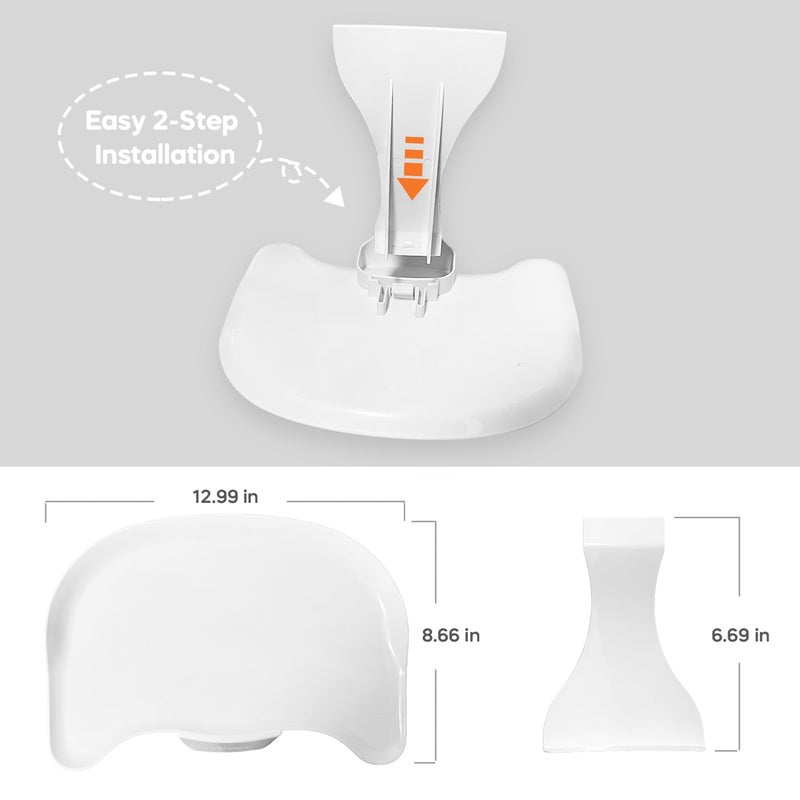 mamatepe Seat Tray Accessory Compatible with Bumbo Floor Seat, Tray Surface for Feeding and Play, Easy to Clean and Install, for Baby Boys and Girls 3 to 12 Months, White - Image 4