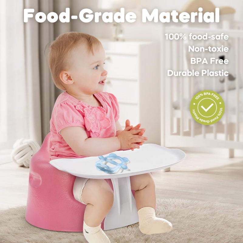 mamatepe Seat Tray Accessory Compatible with Bumbo Floor Seat, Tray Surface for Feeding and Play, Easy to Clean and Install, for Baby Boys and Girls 3 to 12 Months, White - Image 2