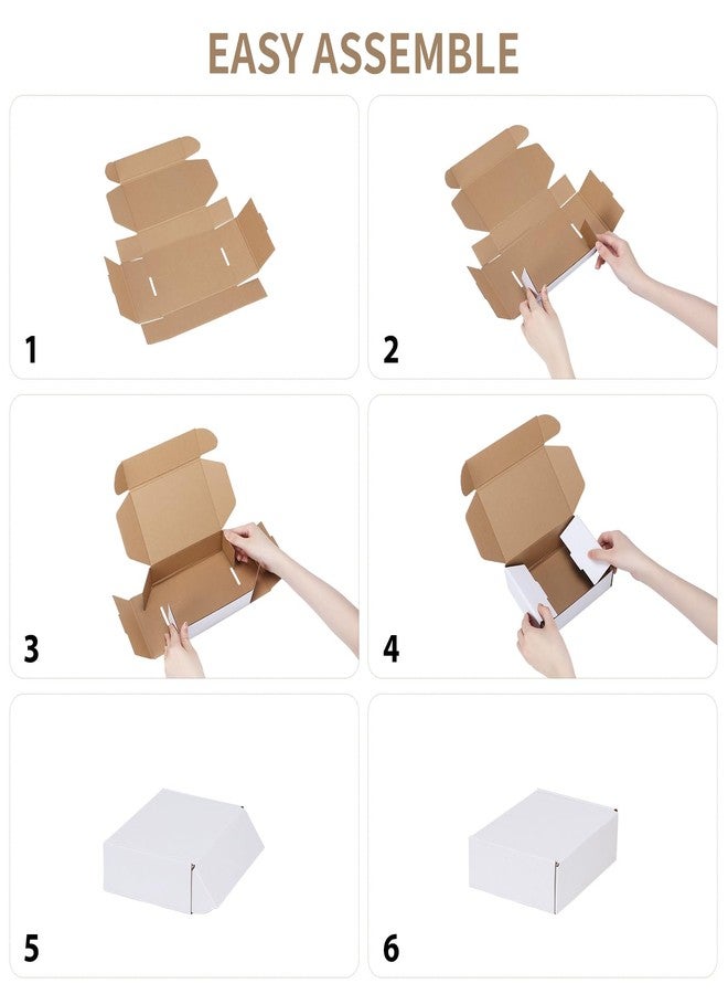 RLAVBL 12x8x4 Inches Shipping Boxes Set of 20, White Small Corrugated Cardboard Box, Mailer Boxes for Packing Small Business - Image 5