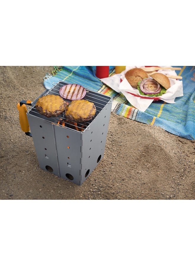 Outset 76356 Collapsible Camping Grill and Chimney Starter, Metallic, 1 ea - Image 5