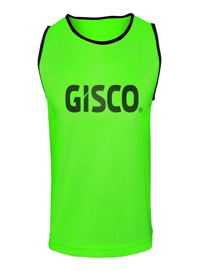GISCO Sports Training Bibs Training Vest | Set of 12 (Green, Large) - Image 1