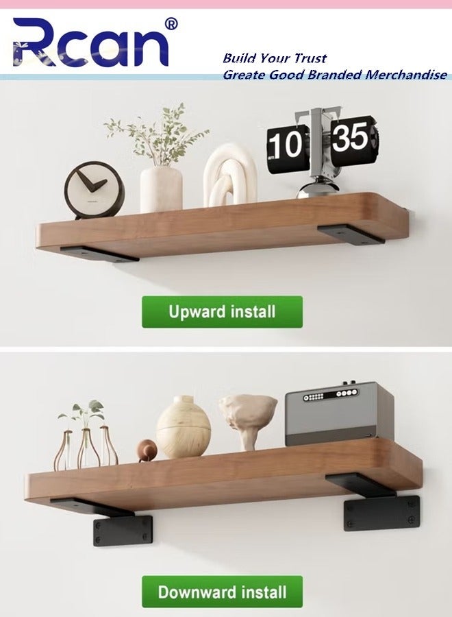 Rcan 6 Pack Shelf Brackets 6 Inch Floating Shelf Bracket Heavy Duty Hidden Shelf Brackets Iron Metal Brackets for Shelf Support with Screw Included - Image 4