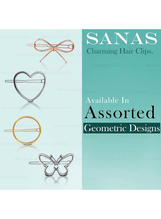 Sanas Cute Metal Hair Pin Korean Fashion Fancy Hair Pins Unique Stylish Hair Accessories For Women And Teens (Pack Of 12) - Image 4
