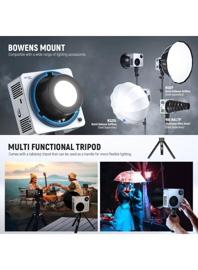 نيوير HB80C 80W RGBWW Mini COB LED Video Light - Image 5