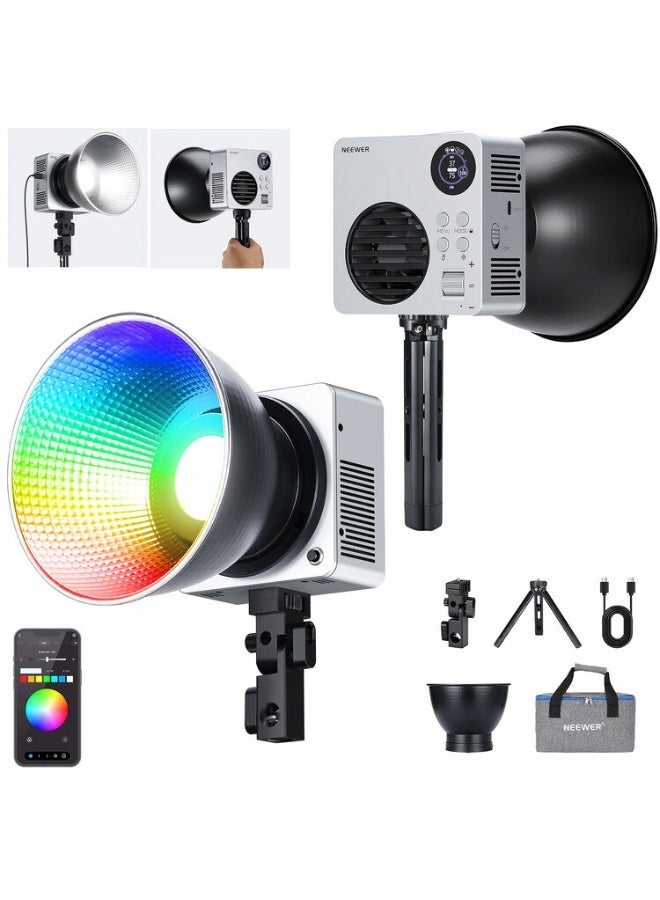 نيوير HB80C 80W RGBWW Mini COB LED Video Light - Image 1