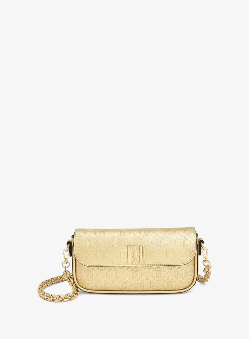 ELLE Monogram Debossed Crossbody Bag With Chain Strap