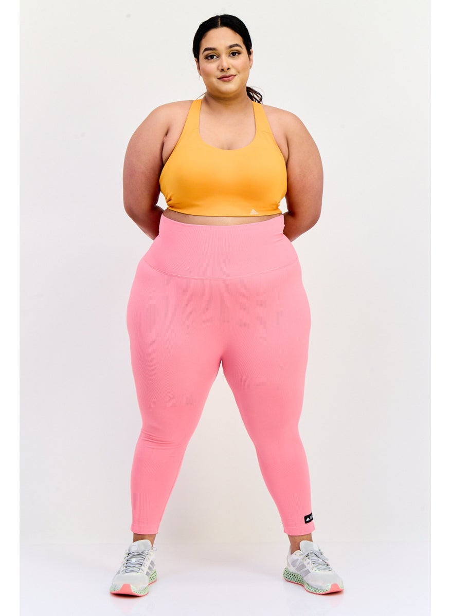 Adidas Women Plus Size Training Leggings, Rose Pink  - Image 3