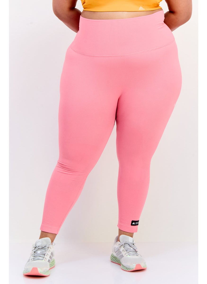 Adidas Women Plus Size Training Leggings, Rose Pink  - Image 1