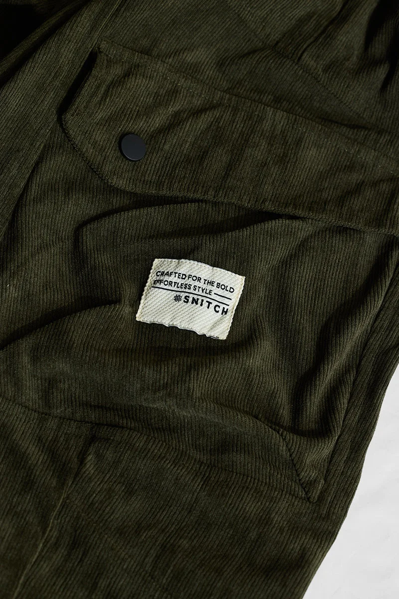 SNITCH بنطلون كارجو قطيفة بقصة مريحة