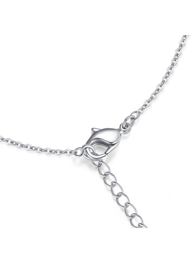 Elegant Chain Necklace 18K White Gold Plated, Adjustable Length Necklace, High-end Artificial Crystal Gemstone Pendant for Woman Daily Use, Gifts Party or Wedding - Image 4
