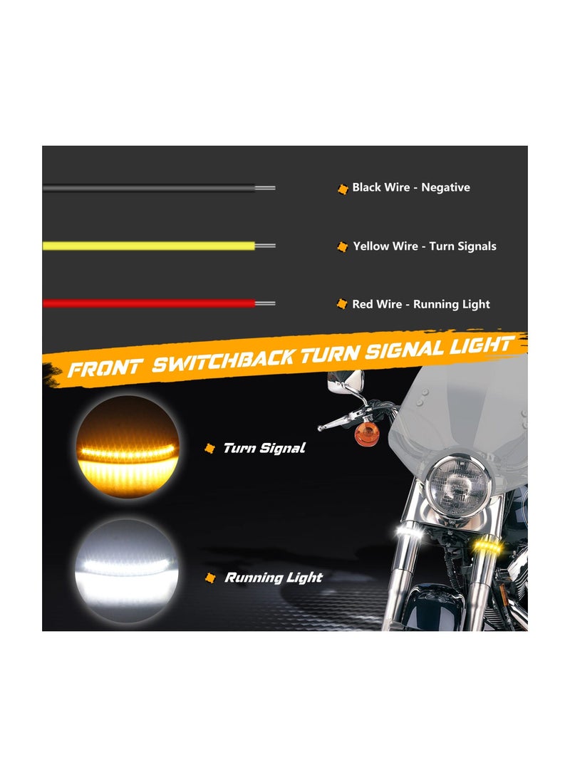 MUNTAQI Universal 12V LED Motorcycle Turn Signal Strips, 2Pcs Flexible Blinkers for Harley, Cafe Racer, Dual Sport u0026 Dirt Bikes - Image 2