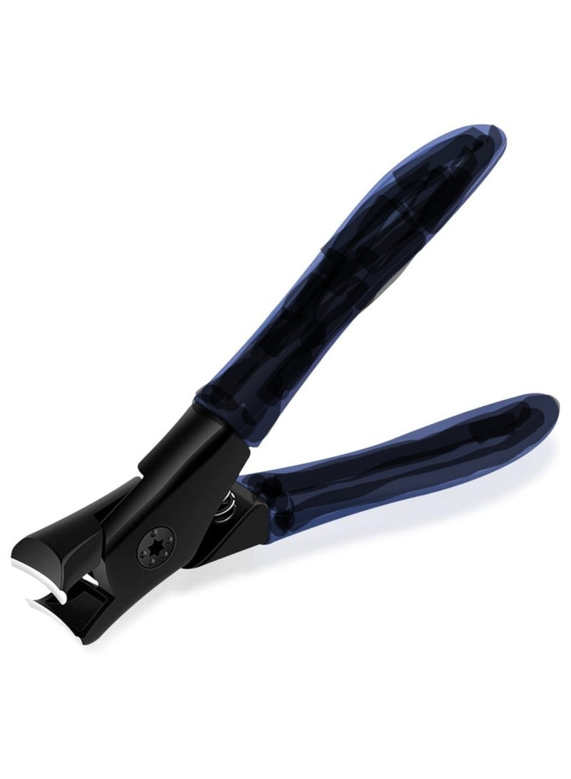 Thick Nail Clipper, Toenail Clipper with Long Handle Stainless Steel Nail Cutter for Tough Nails Thick Nails, Anti-splash Nail Clipper for Adults, Seniors, Manicure Nail Clipper (Black) - Image 1