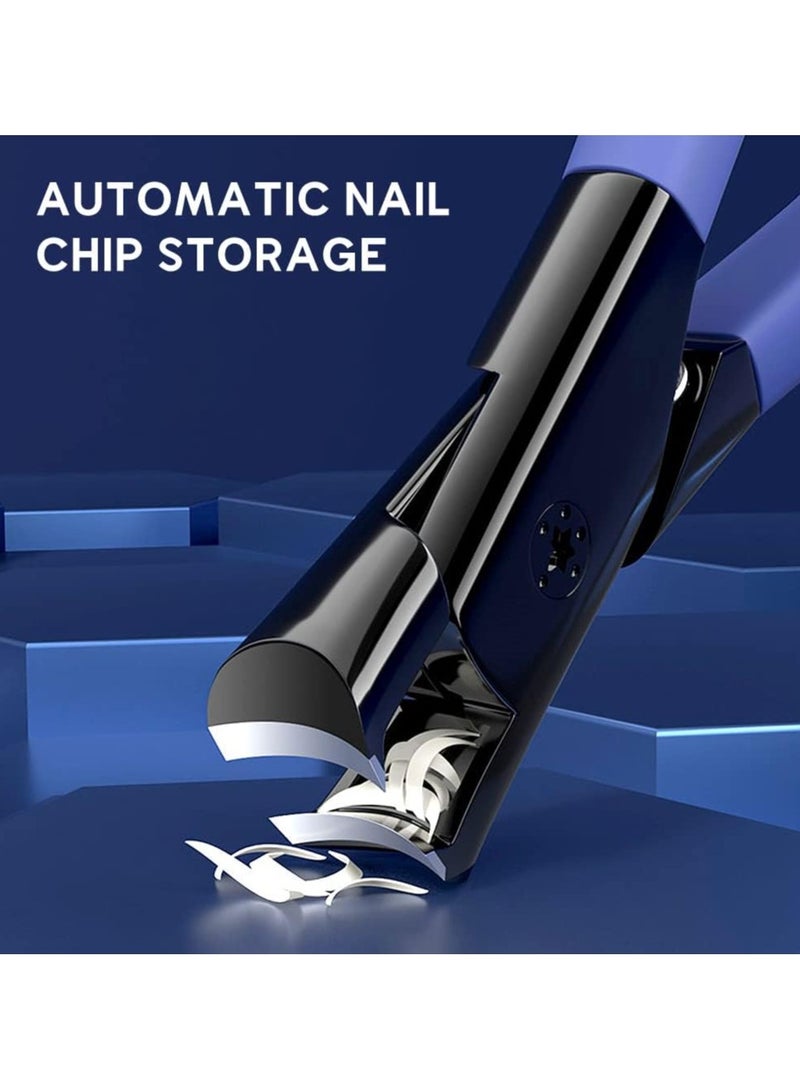 Thick Nail Clipper, Toenail Clipper with Long Handle Stainless Steel Nail Cutter for Tough Nails Thick Nails, Anti-splash Nail Clipper for Adults, Seniors, Manicure Nail Clipper (Black) - Image 4