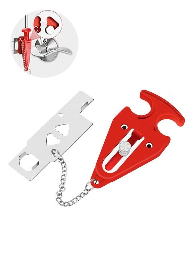 Portable Door Lock, Home Security Door Locker Travel Lockdown Locks for Traveling Hotel Home Apartment College - Image 1