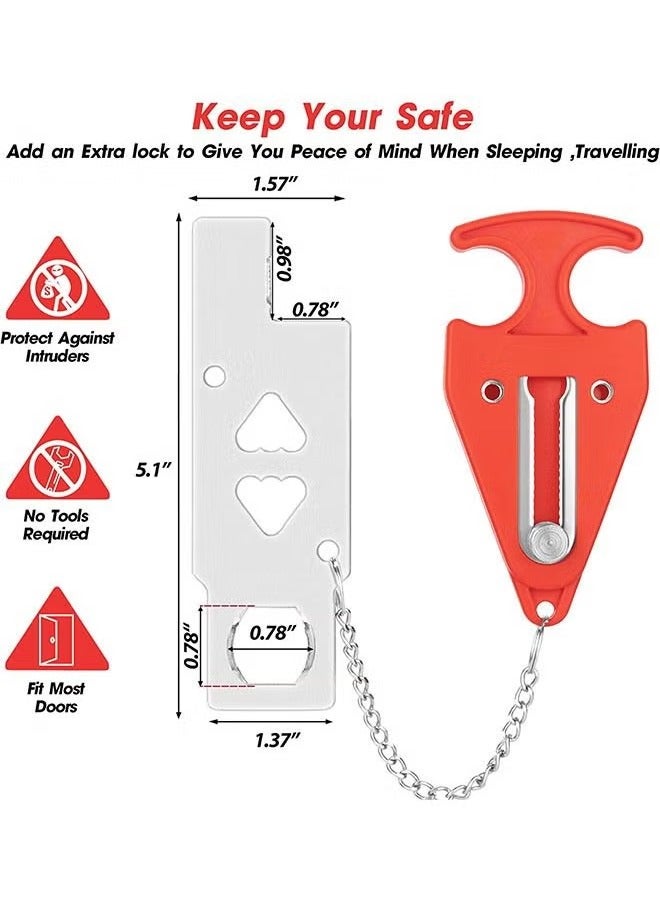 Portable Door Lock, Home Security Door Locker Travel Lockdown Locks for Traveling Hotel Home Apartment College - Image 2