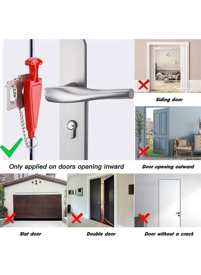 Portable Door Lock, Home Security Door Locker Travel Lockdown Locks for Traveling Hotel Home Apartment College - Image 5