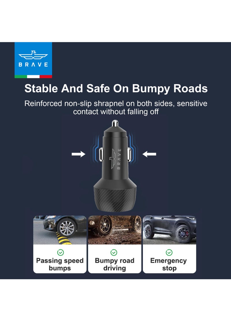 48W Type-C Car Charger, 2-Port Fast Charging Adapter with Quick Charge 3.0 and Qualcomm Quick Charge 3.0, Includes 100W Type-C Charging Cable - Compatible with iPhone 16/15 Pro Max, iPhone 14/13/12/11 Series, Samsung Galaxy S24/23/22/21/20 Plus/Ultra/S10/Note 20/10, iPad Air/Pro, AirPods, and More for Fast Charging