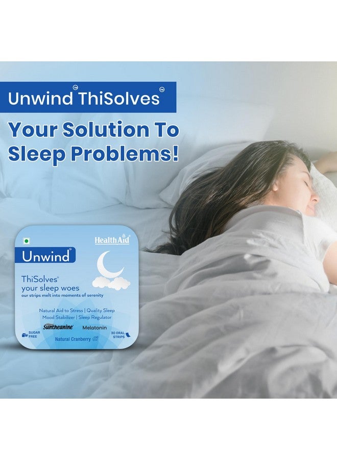 Health Aid Unwind Thisolves Mouth Dissolving Strips 30 Oral Strips| With Suntheanine To Reduce Stress & Enhance Sleep Quality| Contains Lavender & Hibiscus Extract |Non-Habit Forming Sleep Strip - Image 4