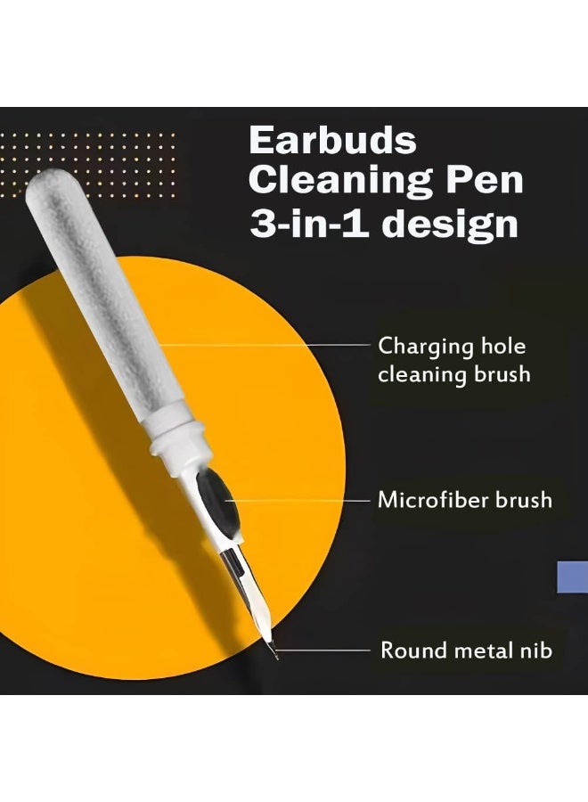 مجموعة تنظيف AirPods، مجموعة تنظيف سماعات AirPods Pro 1 2 3، أداة تنظيف متعددة الوظائف مع فرشاة لسماعات لاسلكية وسماعات بلوتوث وكاميرا وآيفون (أبيض) - Image 2