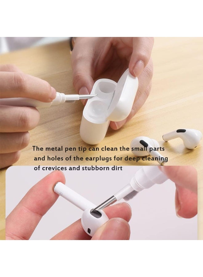 مجموعة تنظيف AirPods، مجموعة تنظيف سماعات AirPods Pro 1 2 3، أداة تنظيف متعددة الوظائف مع فرشاة لسماعات لاسلكية وسماعات بلوتوث وكاميرا وآيفون (أبيض) - Image 3