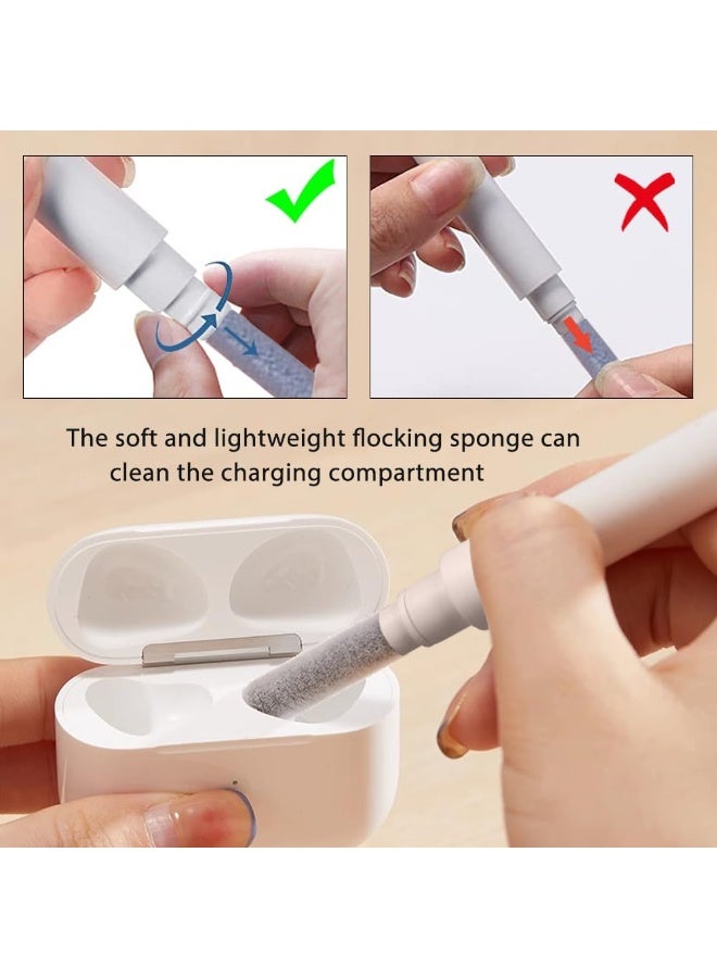 مجموعة تنظيف AirPods، مجموعة تنظيف سماعات AirPods Pro 1 2 3، أداة تنظيف متعددة الوظائف مع فرشاة لسماعات لاسلكية وسماعات بلوتوث وكاميرا وآيفون (أبيض) - Image 4